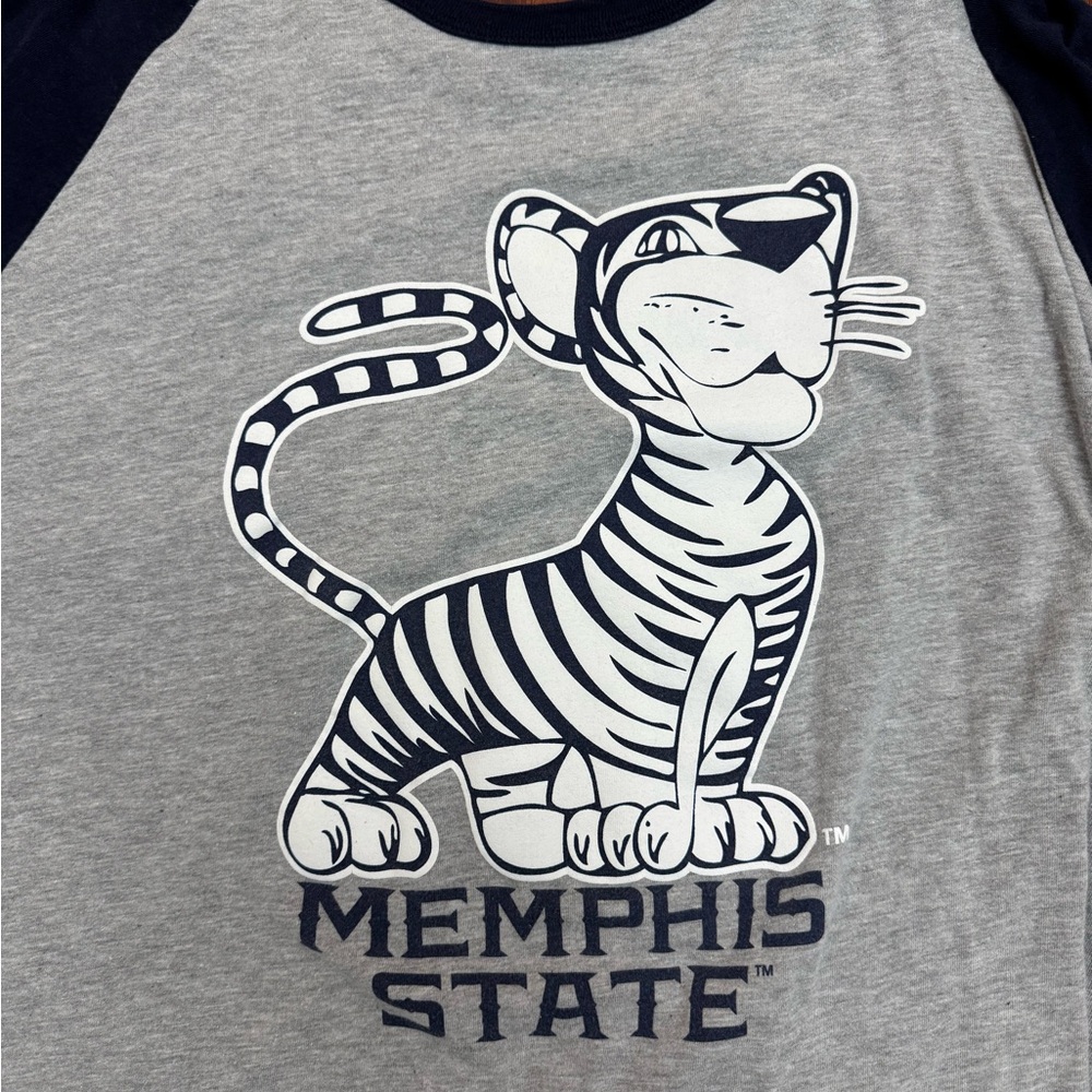 Gray and Black Memphis State Raglan Tee - Picture 2 of 7